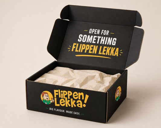 Open Flippen Lekka branded hamper box render